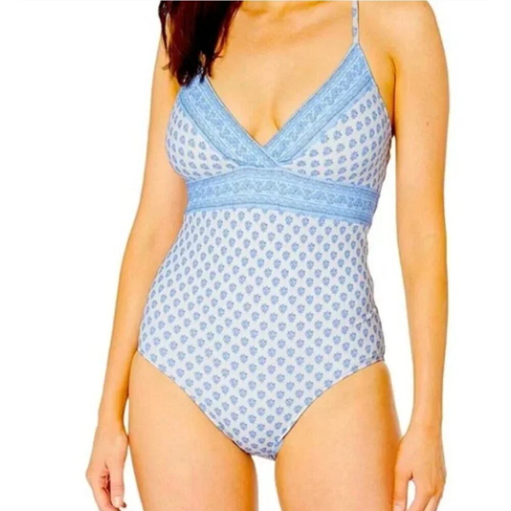 Vineyard Vines Light Blue Floral One-Piece Swimsuit